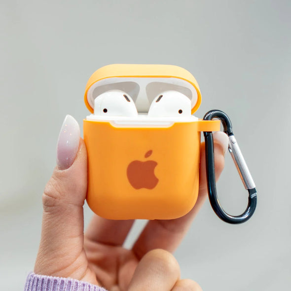 Husa AirPods 1/2 din silicon - PORTOCALIU