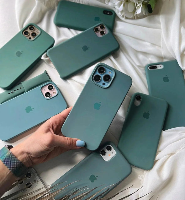 Husa din silicon pentru iPhone - VERDE PIN